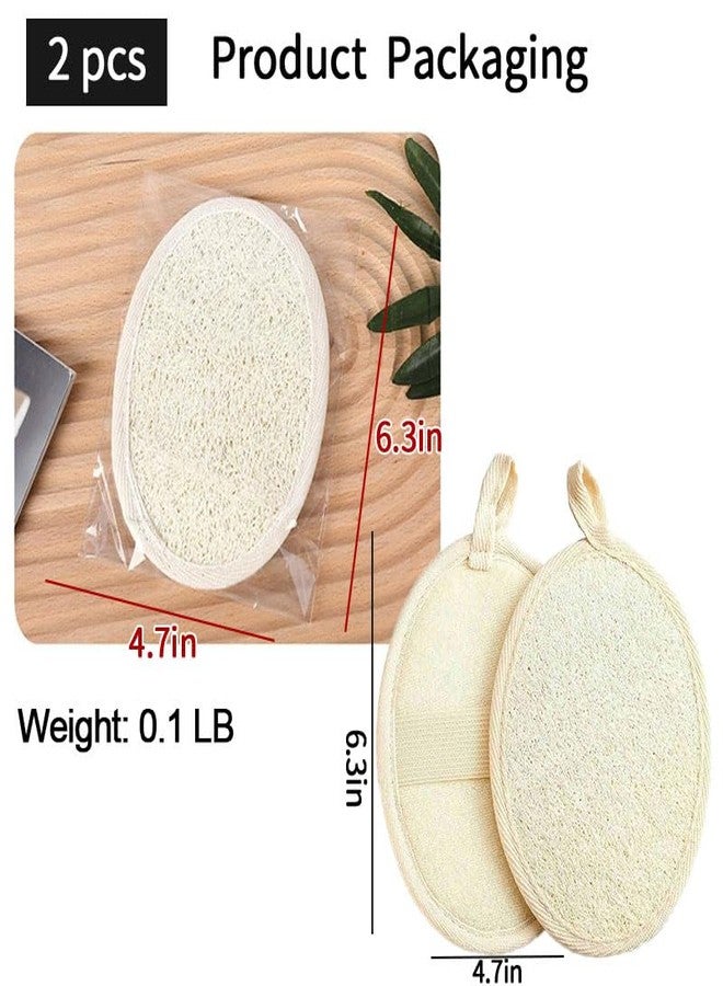 AMTEADM Natural Loofah Exfoliating Body Scrubber Loofah Bath Sponge, Luffa for Women and Men, Dishcloth Kitchen Cloth,100% Biodegradable Compostable, Dye Free (2 Pack) (S) - Image 2
